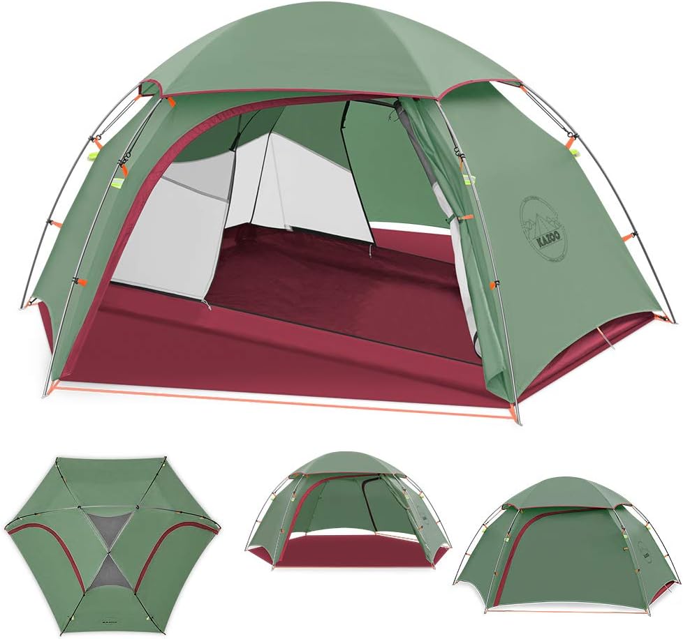 KAZOO Waterproof Backpacking Tent Ultralight 1/2 Person Lightweight Camping Tents 1/2 People Hiking Tents Aluminum Frame Double Layer