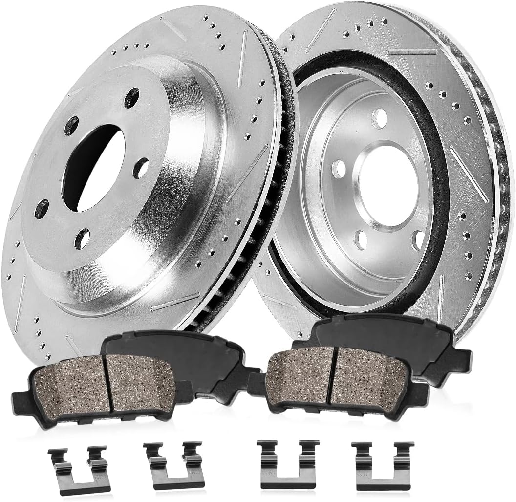 Callahan BRAKE PARTS Rear Brake Kit for Chrysler Town & Country Dodge Grand Caravan Journey VW Routan Replacement Brakes Rotors and Ceramic Brake Pads : 12.91