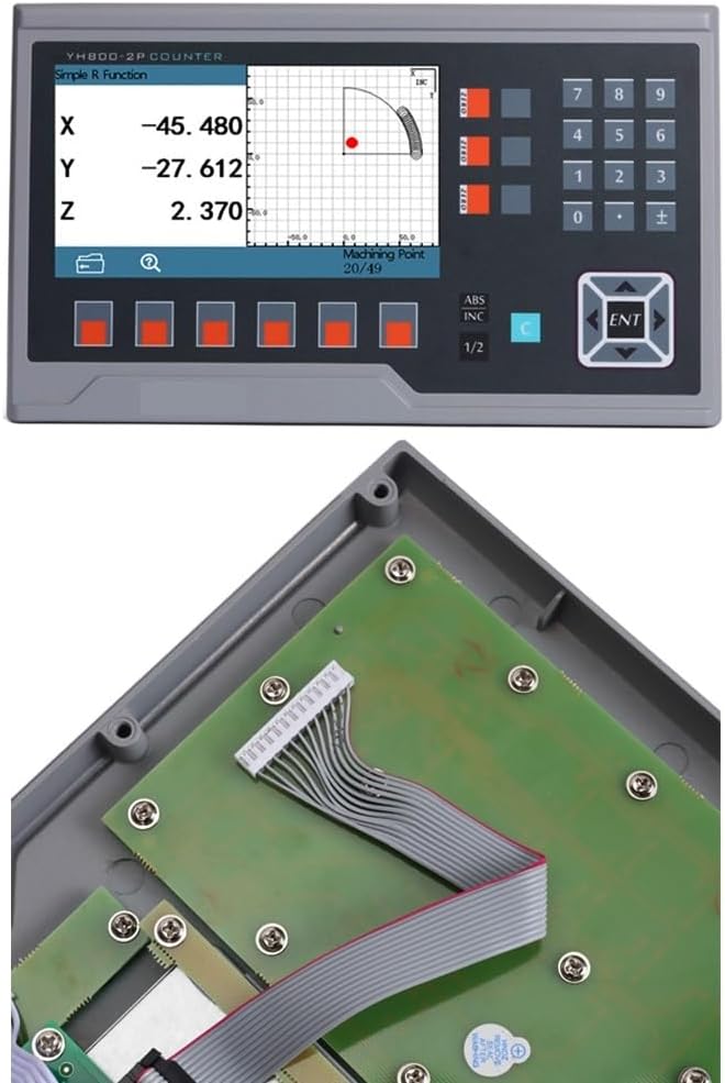 CNC Mill, BIG LCD DRO 2 or 3Axis Digital Readout 13 Languages Display TTL DB9 with Accessories(YH800-2P)