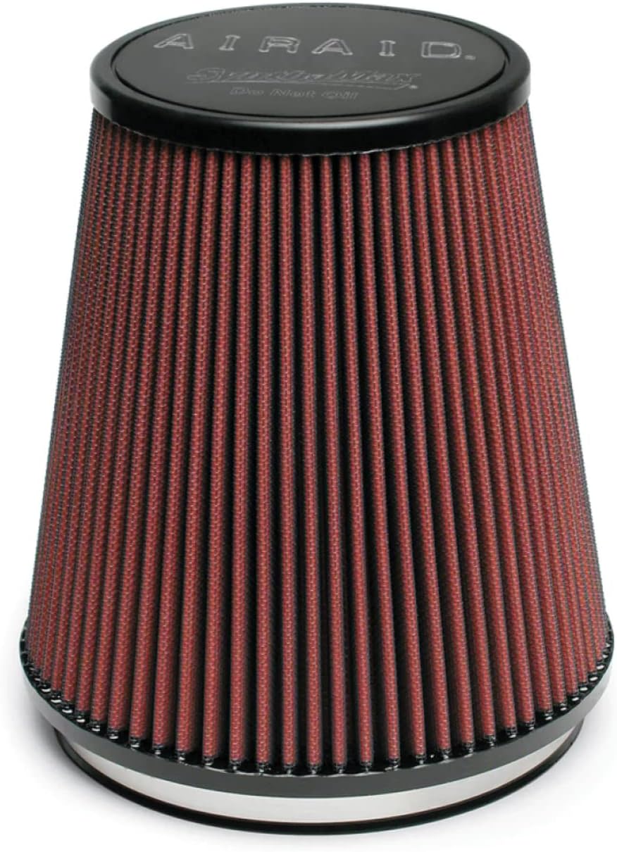 Airaid 701-462 Universal Clamp-On Air Filter: Round Tapered; 6 Inch (152 mm) Flange ID; 7 Inch (178 mm) Height; 7.25 Inch (184 mm) Base; 5 Inch (127 mm) Top