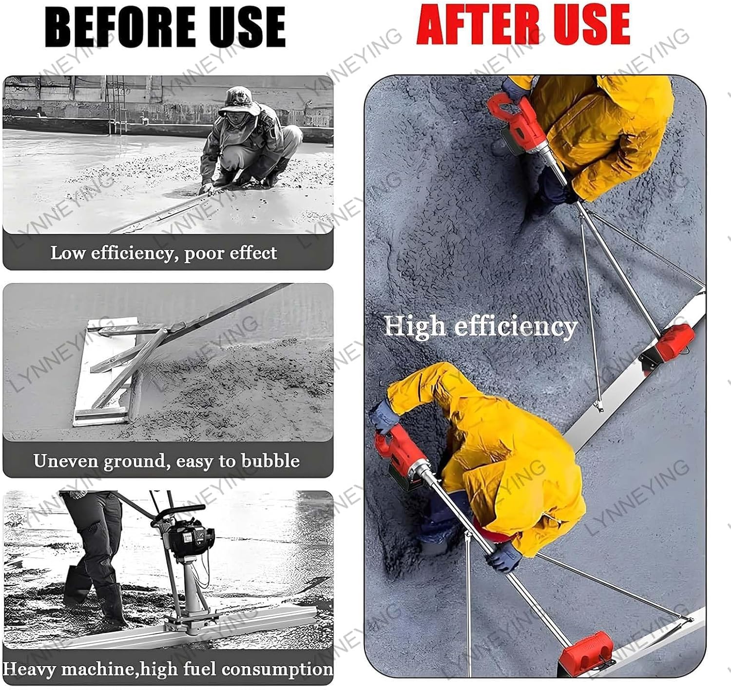 Upgraded Dual Motor Concrete Power Screed,Cordless Electric Vibrator Tool with 48V Lithium Battery,6000RPM for Cement Finishing,Sturdy Triangular Structure,High Efficiency(1Battery,1.8m)