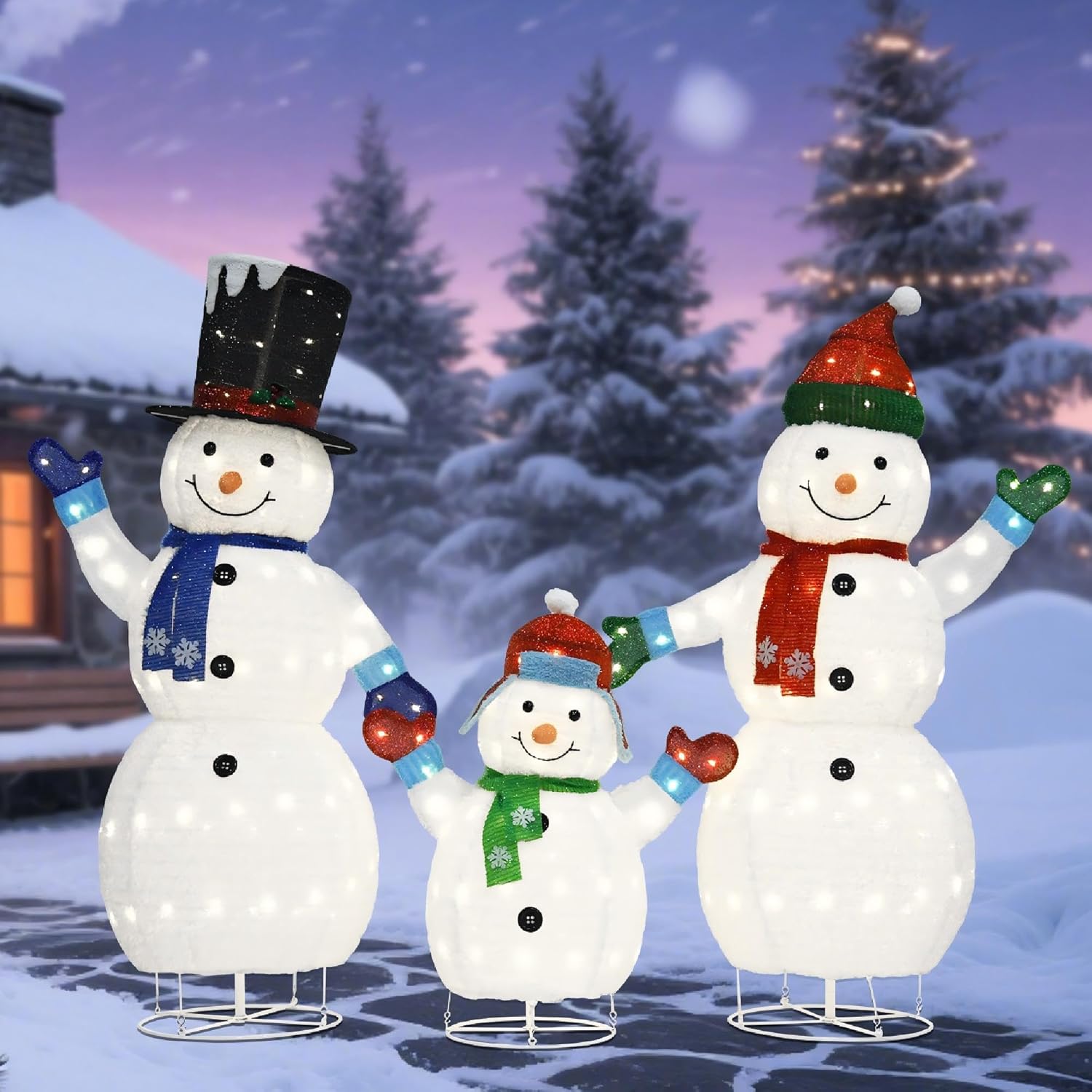 5ft Lighted Pop-up Snowman Outdoor Christmas Lawn Decor, 60