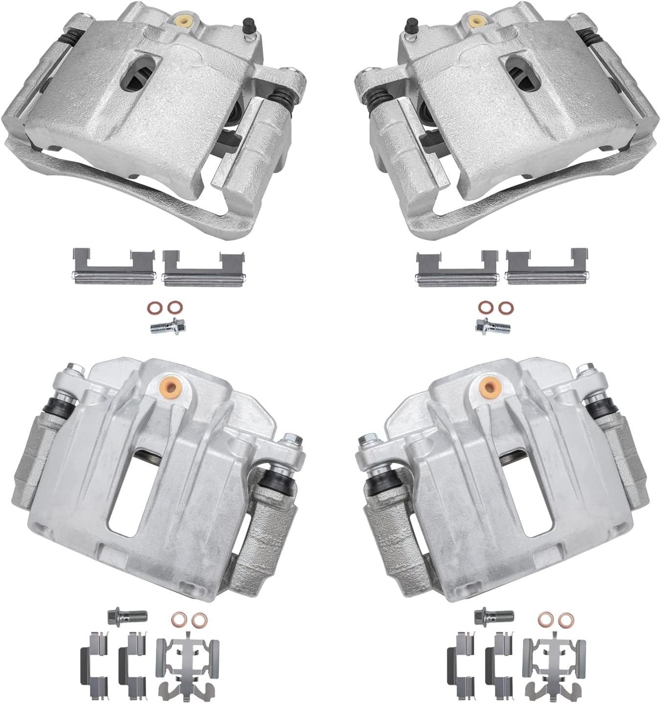 Detroit Axle - 4pc Brake Calipers for Chevy GMC Sierra Silverado Suburban 1500 Yukon Safari Tahoe Astro Disc Brake Calipers w/Brackets Front and Rear Replacement