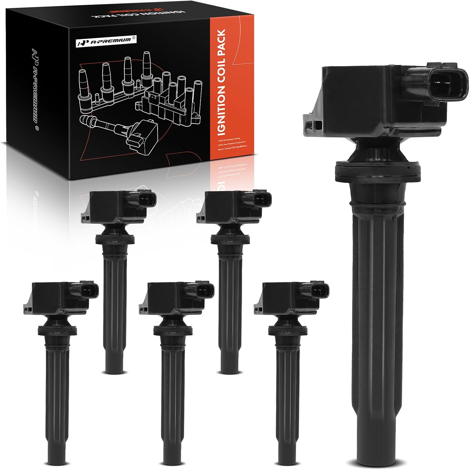 A-Premium Engine Ignition Coil Pack Compatible with Suzuki Grand Vitara 2006-2008 V6 2.7L 6-PC Set