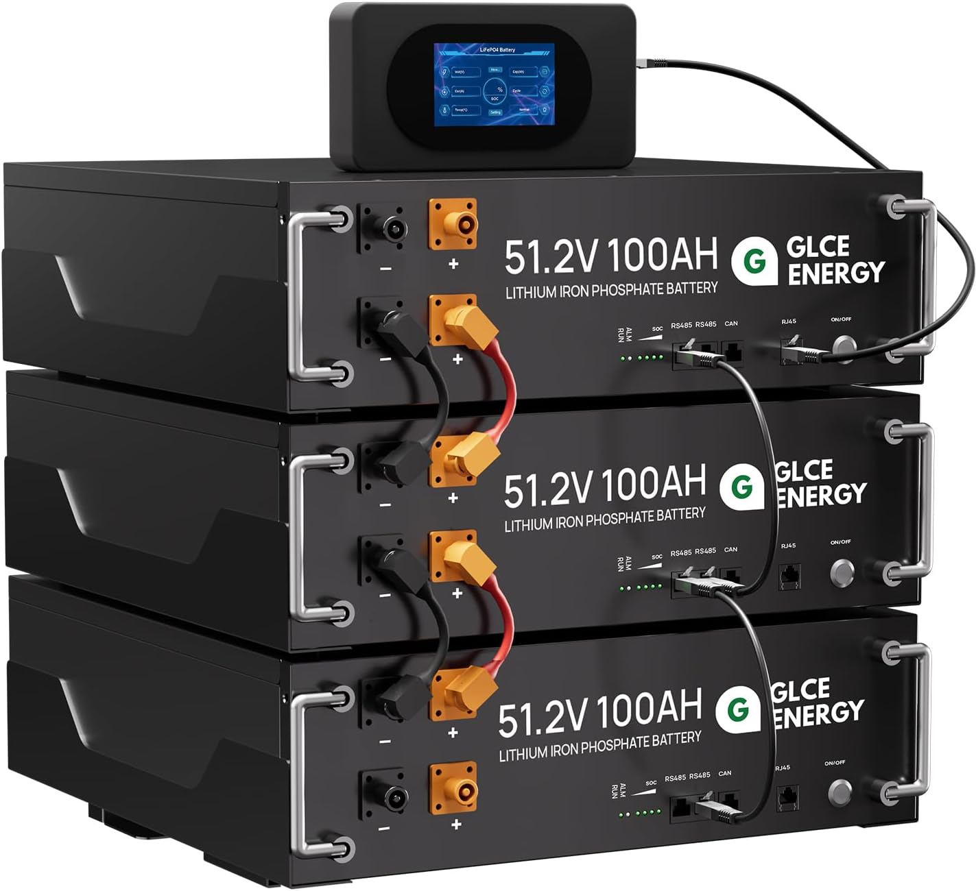 51.2V 300Ah LiFePO4 Lithium Battery, Built-in 100A Smart BMS, 4000~15000+ Deep Cycle Rechargeable, 10 Years Lifespan, RV, Solar, Marine, Overland, Home Energy Storage