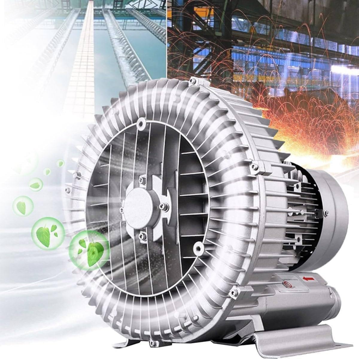 Vortex Blower, Ring Compressor For Fish Ponds, 120 W - 2200 W Side Channel Compressor Regenerative Compressor For Air Blowing, Suction, Wastewater Aeration, Single-Phase Vortex Gas Pump,120W/0.16HP