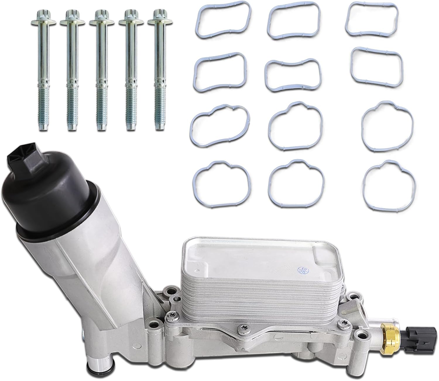 MITZONE 926-876 926-959 Aluminum Oil Cooler Filter Housing Assembly Compatible with 2011-2025 Chrysler Dodge Jeep Grand Cherokee Ram 1500 2014-2024 Ram ProMaster 1500 2500 3500 3500 3.6L V6 68308741AC
