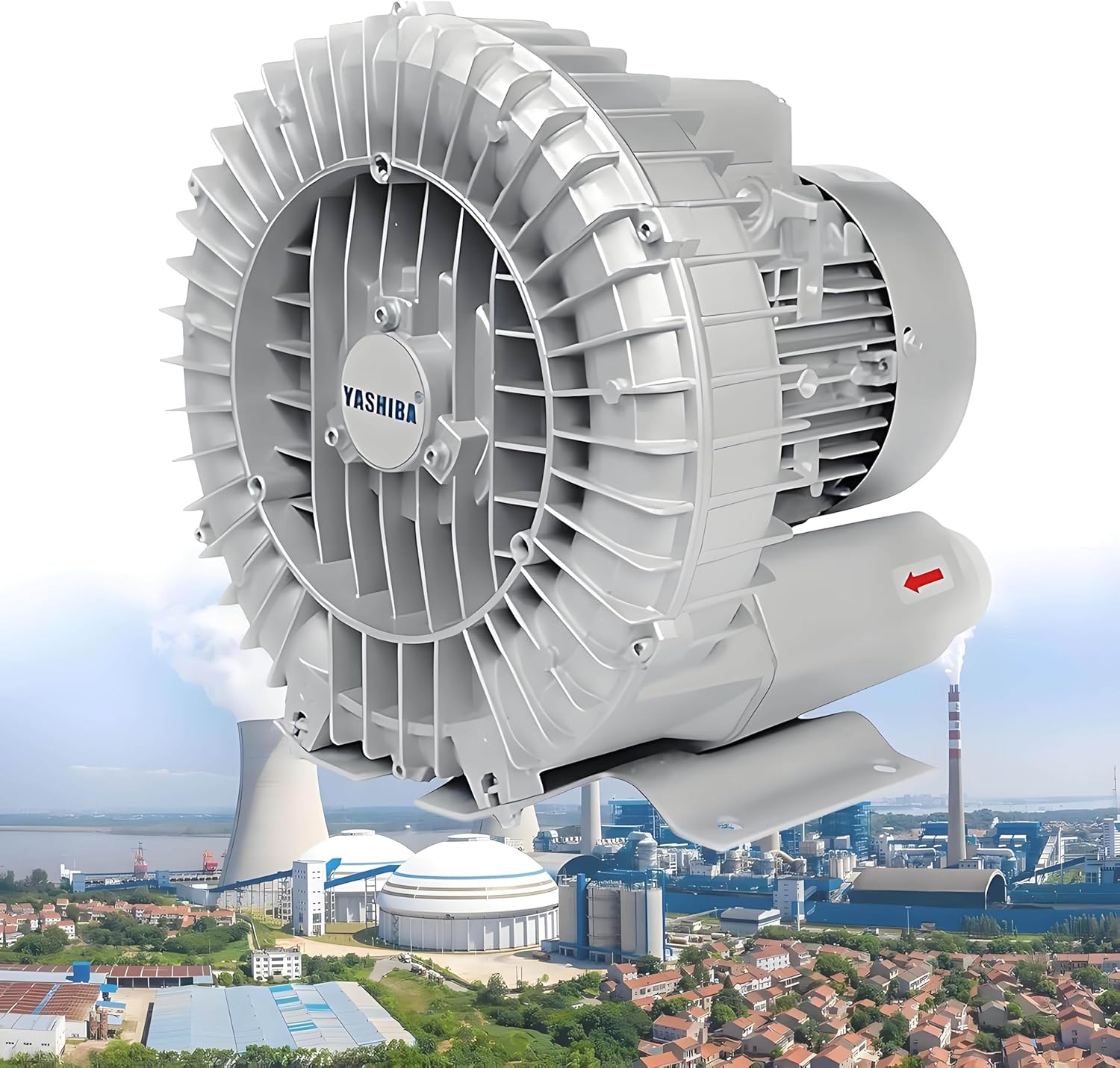 Aquaculture Regenerative Blower Three Phase High-Pressure Vortex Ring Blower 380V 0.35H P-5.36H P 42-420CFM for Fish Ponds, Aquaruims, Fish Farms, Aquaculture 2200W/28Kpa/230CFM