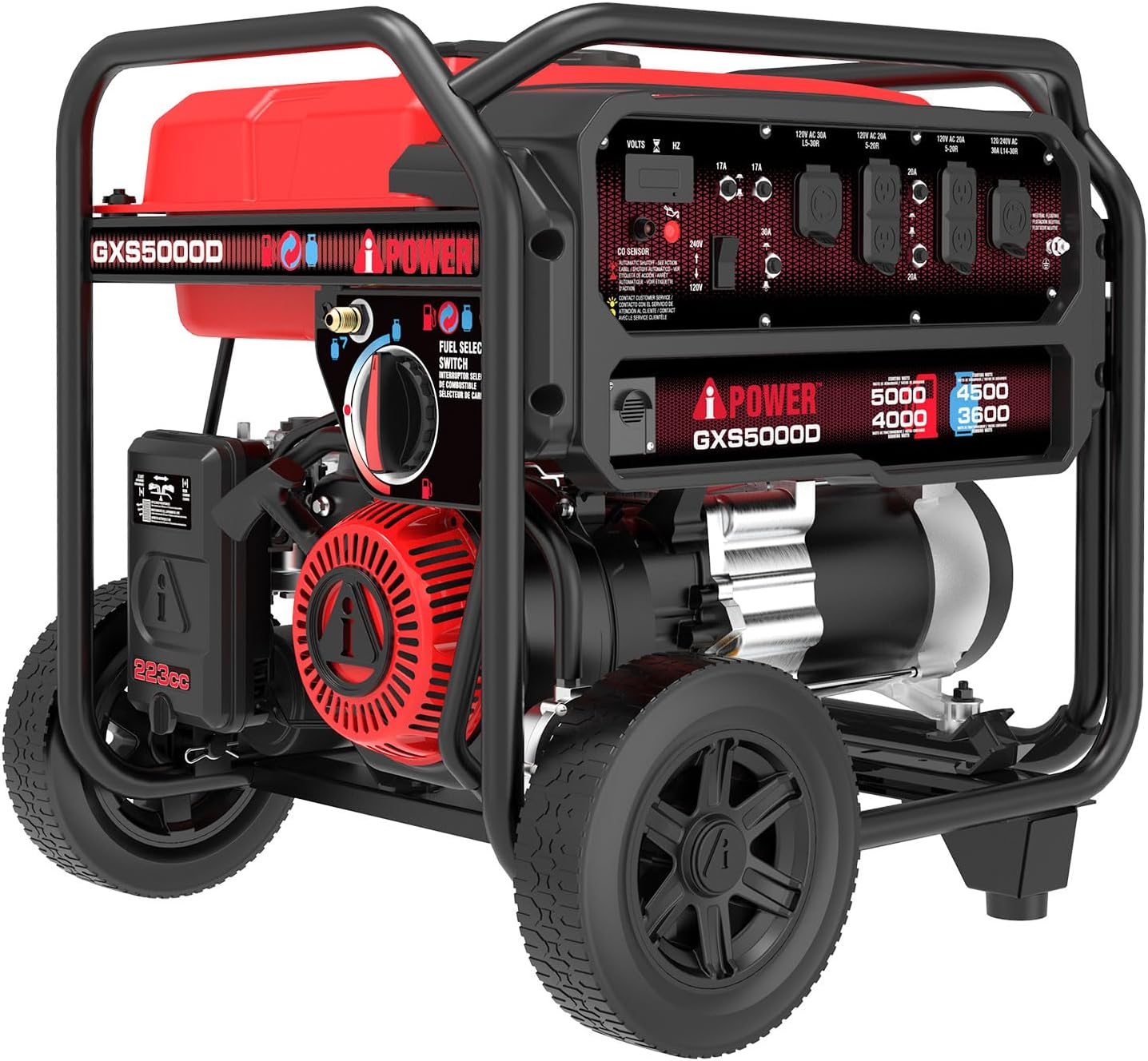 A-iPower 10000-Watt Electric Start Portable Generator, Gas Powered with 420cc OHV Engine, Heavy Duty Generators For Jobsite, Home Use, Emergency (AP10000E)
