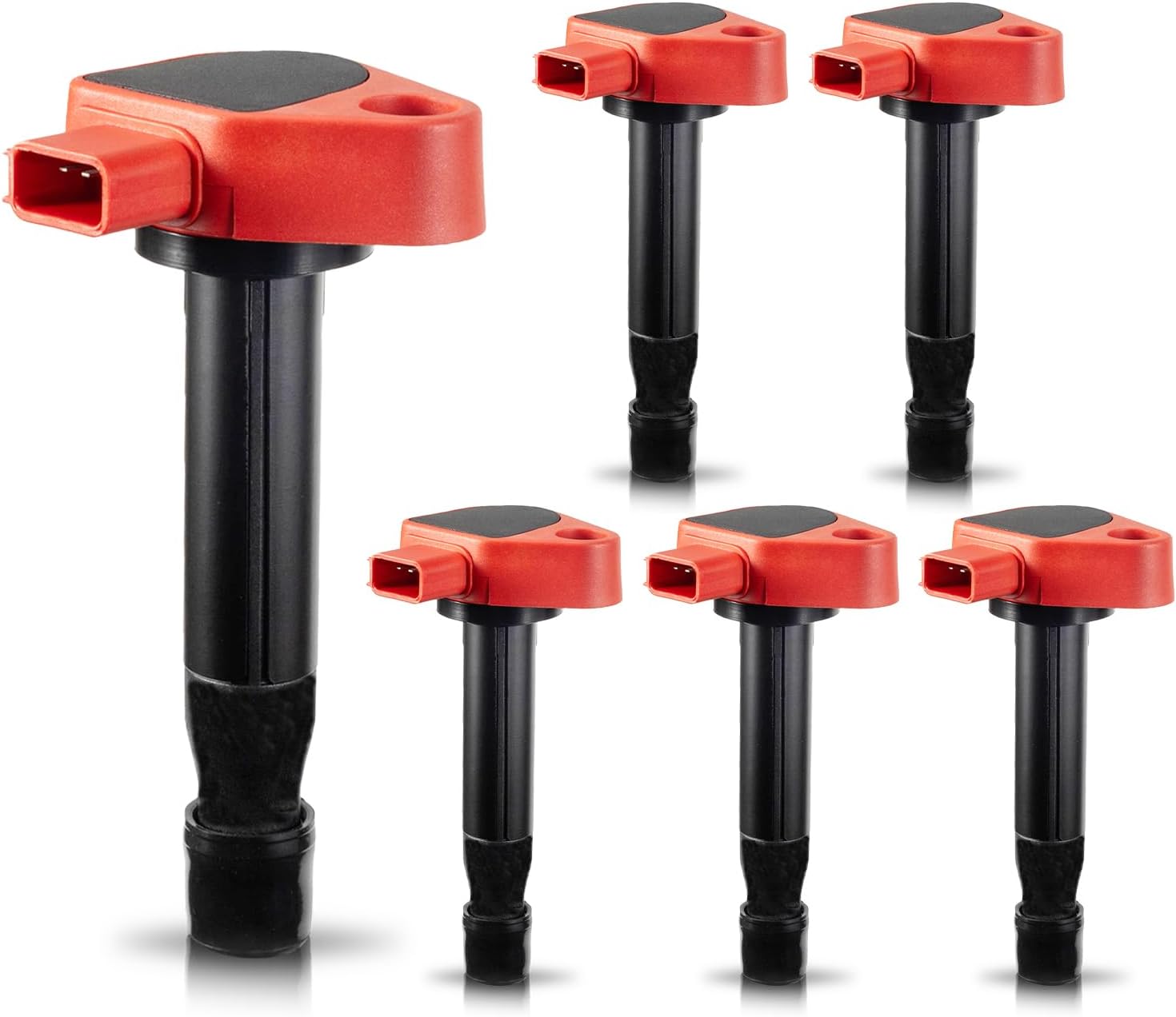 ENA Pack 6 Red Ignition Coil 2000 2001 2002 2003 2004 2005 2006 2007 2008 2009 Compatible with Honda Acura Accord Odyssey RL TL CL 3.0L 3.2L 3.5 V6 Coils for UF242 GN10168 C511 C1221 C1462 30520P8EA01