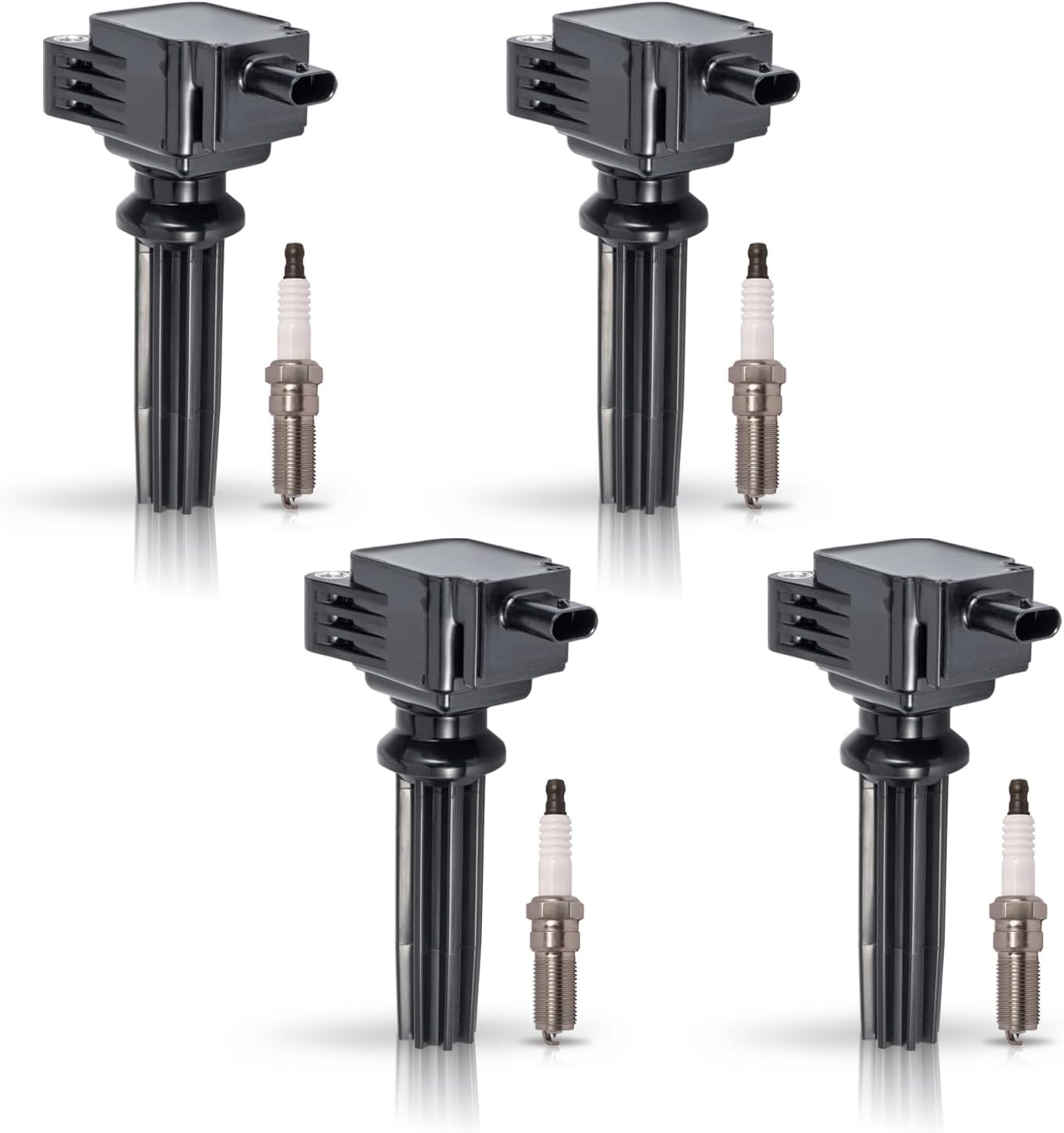 ENA Set of 4 Ignition Coil Pack 4 Platinum Spark Plug 2.0L 2.3L Compatible with Ford Mustang EcoSport Edge Escape Explorer Focus Fusion Taurus XE XF Discovery LR2 MKC MKT MKZ Replace# UF670 94372