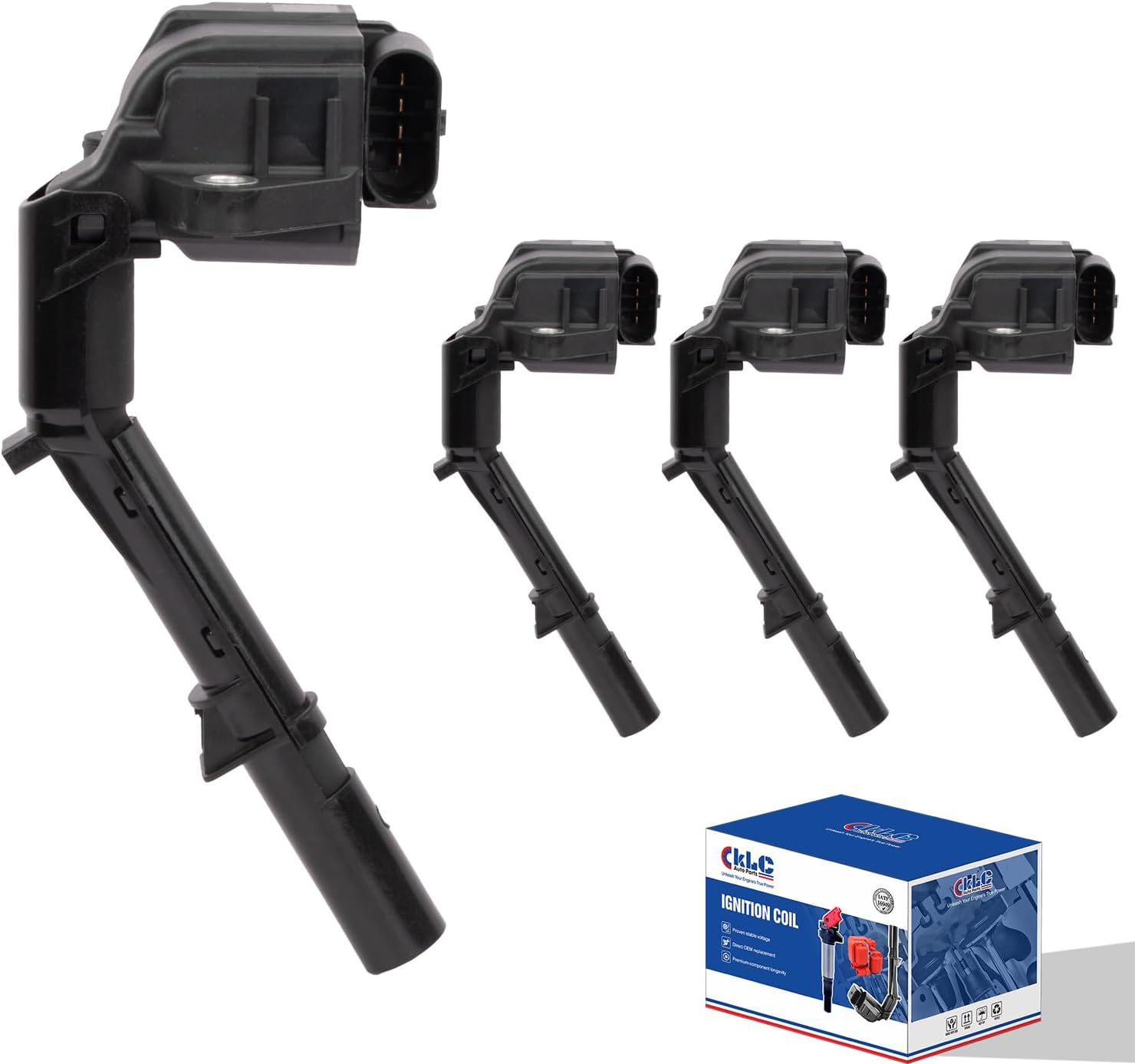 KLC Set of 4 Ignition Coil Pack UF734 A2749061400 2749061400 A2749060600 Compatible with MERCEDES-BENZ C350E GLC350E B250 C300 E300 GLA250 GLC300 METRIS SLC300 SLK300 SPRINTER 2500 2016-2020 2.0L L4