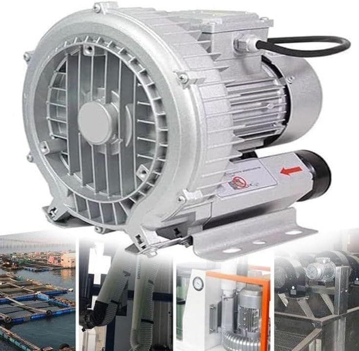 Regenerative Blower Single-Phase Gas Ring Compressor Gas Ring Turbine Side Channel Blower, Commercial Air Pump Aquarium Electric Air Pump(120w/0.16hp)
