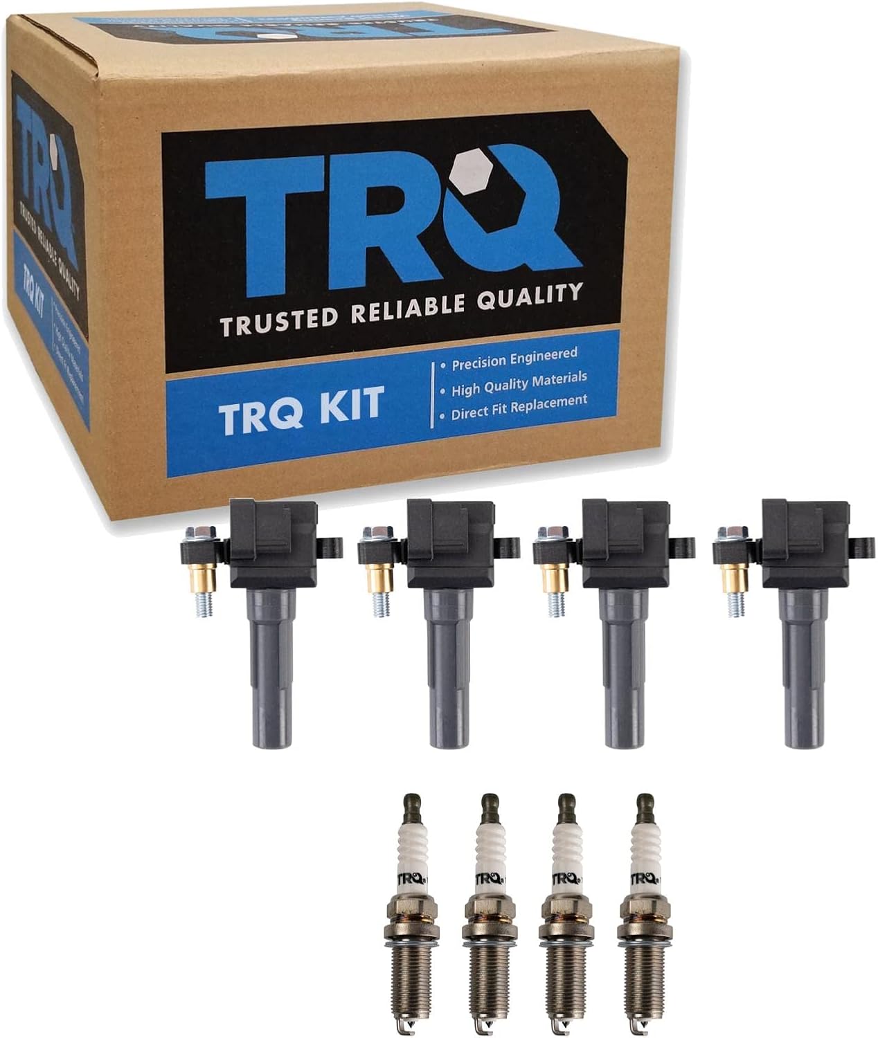TRQ Ignition Kit Ignition Coil Spark Plugs Compatible with 2011-2013 Subaru Forester 2011-2014 Impreza 2010-2012 Legacy 2015-2018 WRX STI