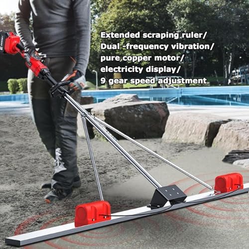 Cordless Concrete Screed Vibration Machine - 9 Speed Electric Tool for Smooth Finishing, 1.5M Battery-Powered, Ideal for Professional & DIY Projects