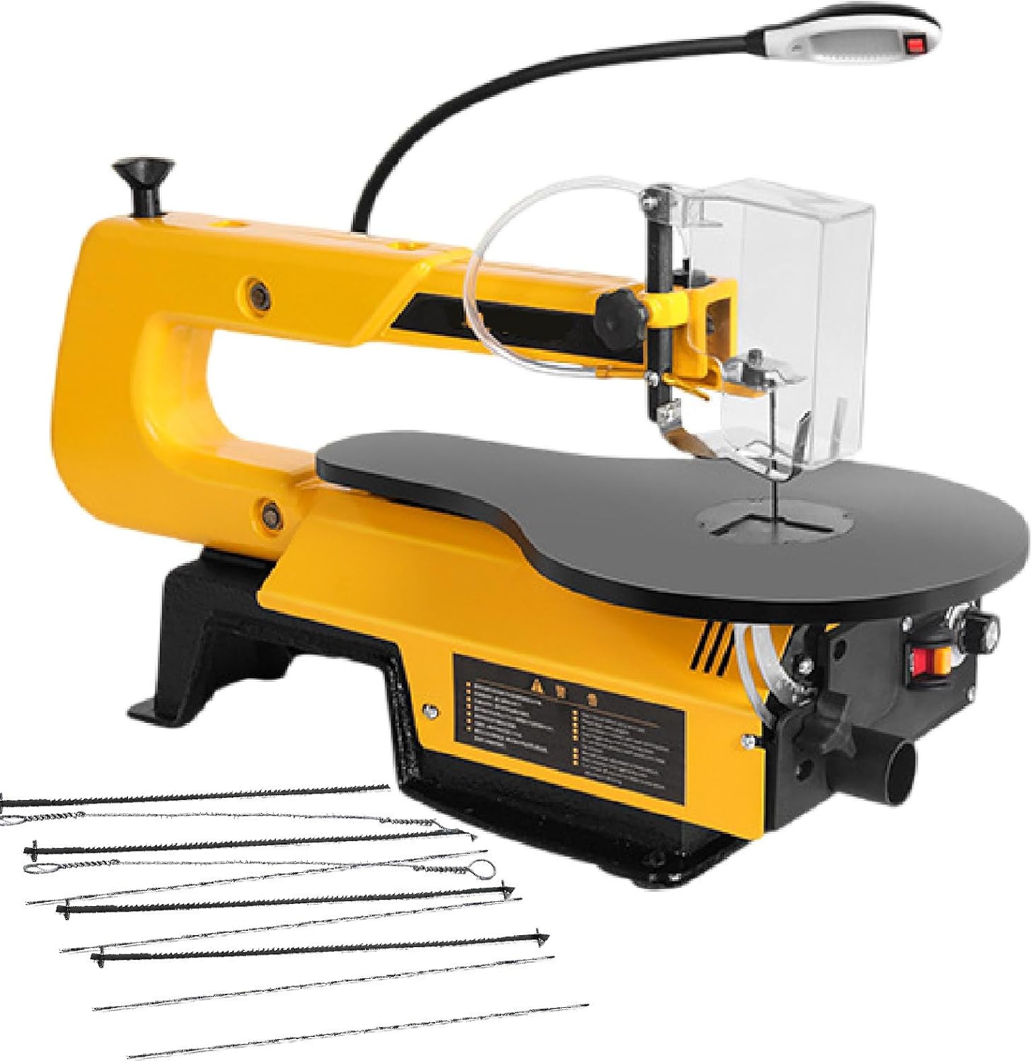Tools Scroll Saw 16 Inch with 45° Tiltable Metal Work Table for Mitre Cuts, Electric Fret Saw, Stepless Speed Control 550-1650 SPM, for Woodworking&DIY PremiumModel