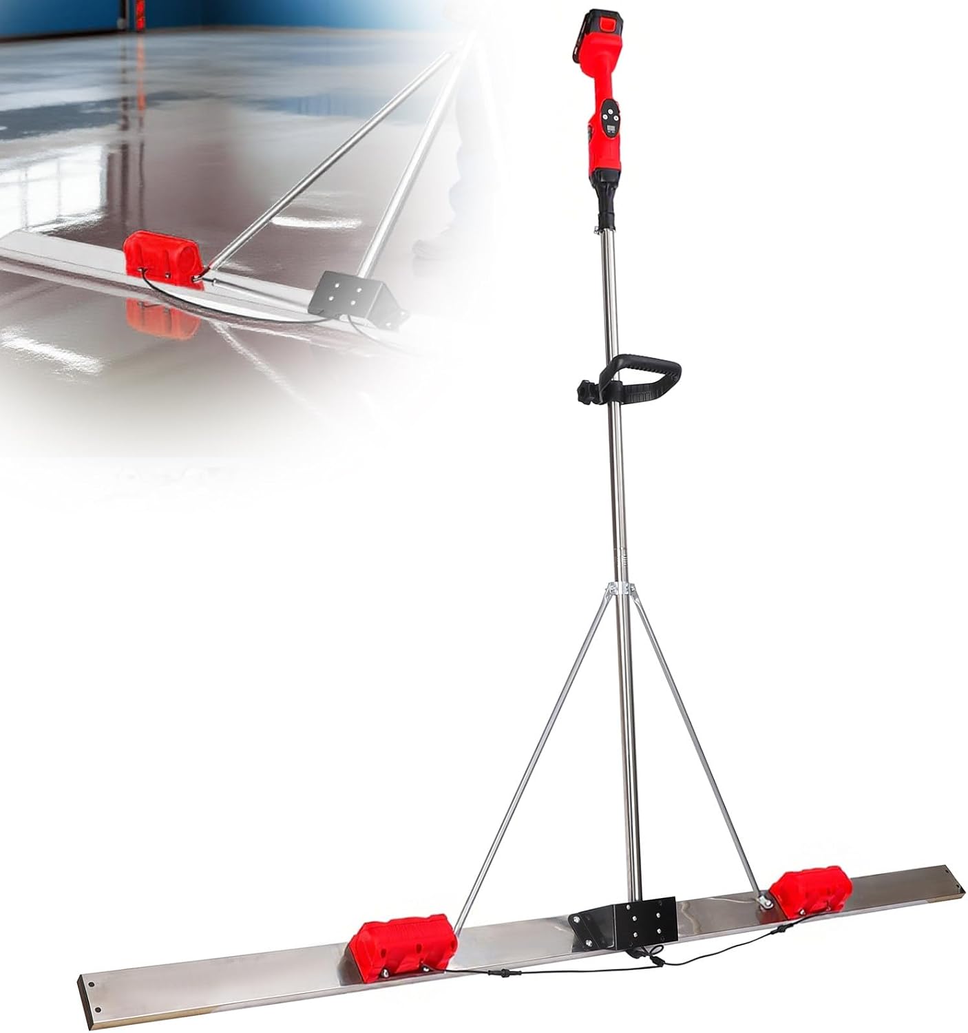 Concrete Vibrator Electric,20000mAh Long Battery Life,9 Vibration speeds,6000 RPM,Power Concrete Tools,for Finishing/Smoothing Driveway and Patio Concrete 2M-1battery1charger