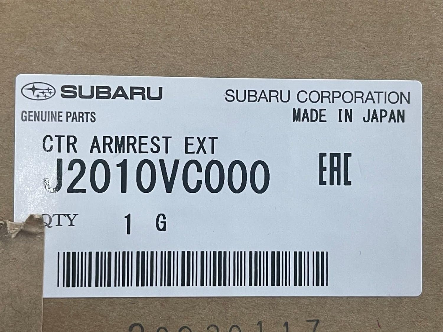 Subaru 2022 2023 2024 WRX Center Armrest Extension J2010VC000 6 MT Genuine OEM