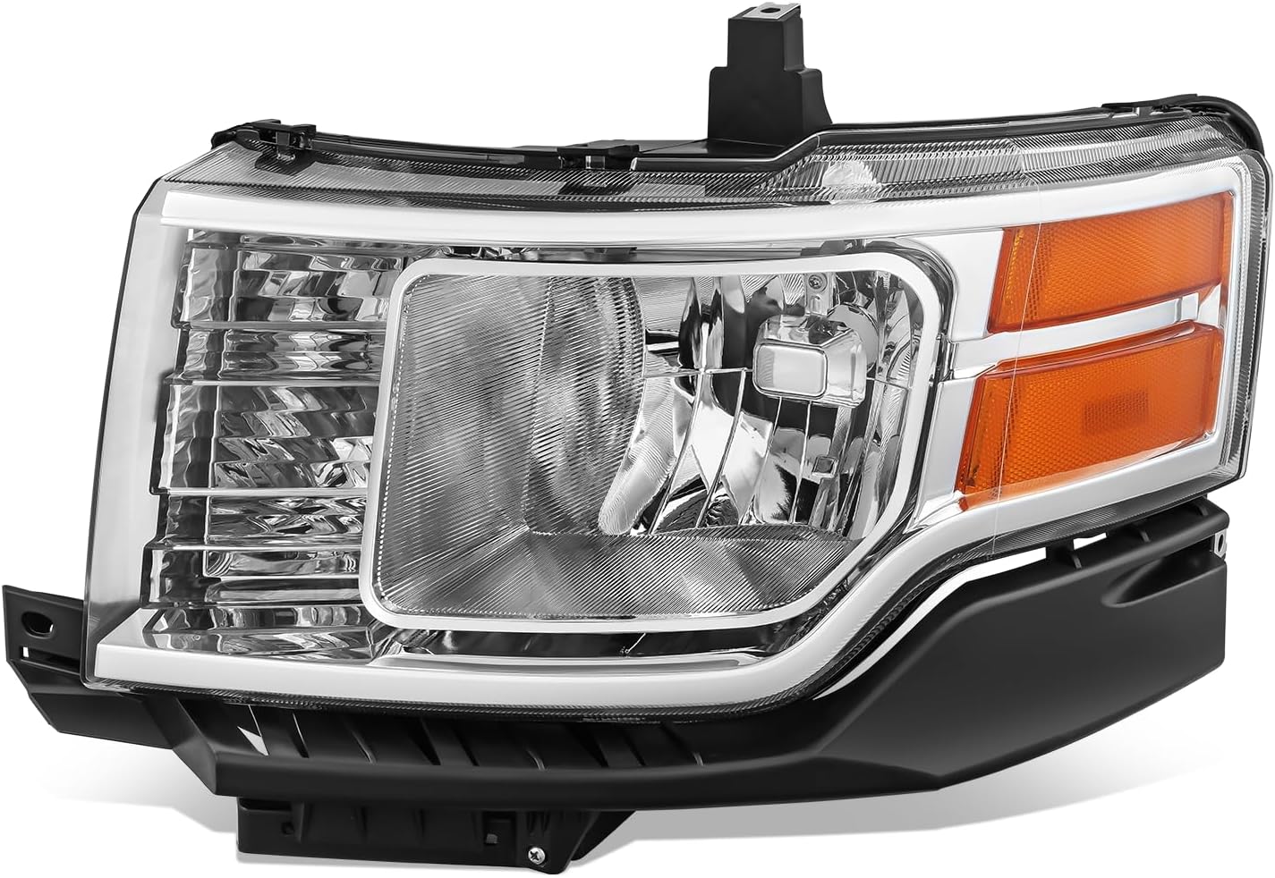 Auto Dynasty HID Projector Headlights Assembly Compatible with 2009-2012 Ford Flex, Passenger Right Headlamp Replacement, Chrome Housing