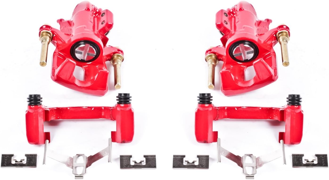 Power Stop Rear S1556 Pair of High-Temp Red Powder Coated Calipers