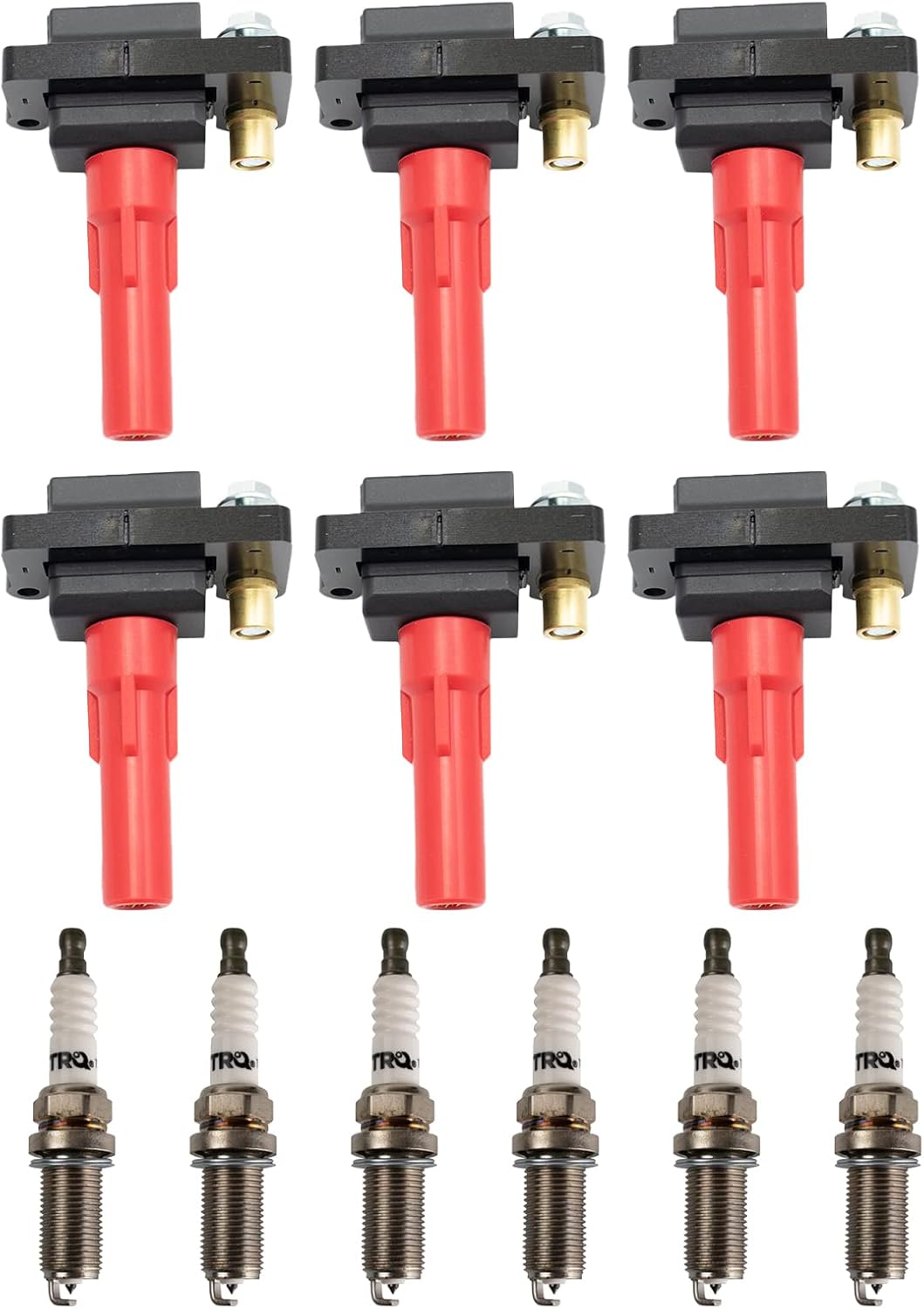 TRQ Ignition Coil and Spark Plug Kit 12 Piece Iridium Spark Plugs Compatible with 2010-2019 Subaru Legacy Outback 2010-2014 Tribeca