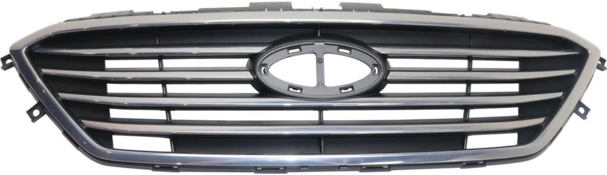 FITRITE AUTO PARTS New Front Grille For 2015-2017 Hyundai Sonata Painted Silver Gray, Standard Type, With Chrome Molding, With Out Auto Cruise, Except Hybrid Model HY1200174 86350C2000