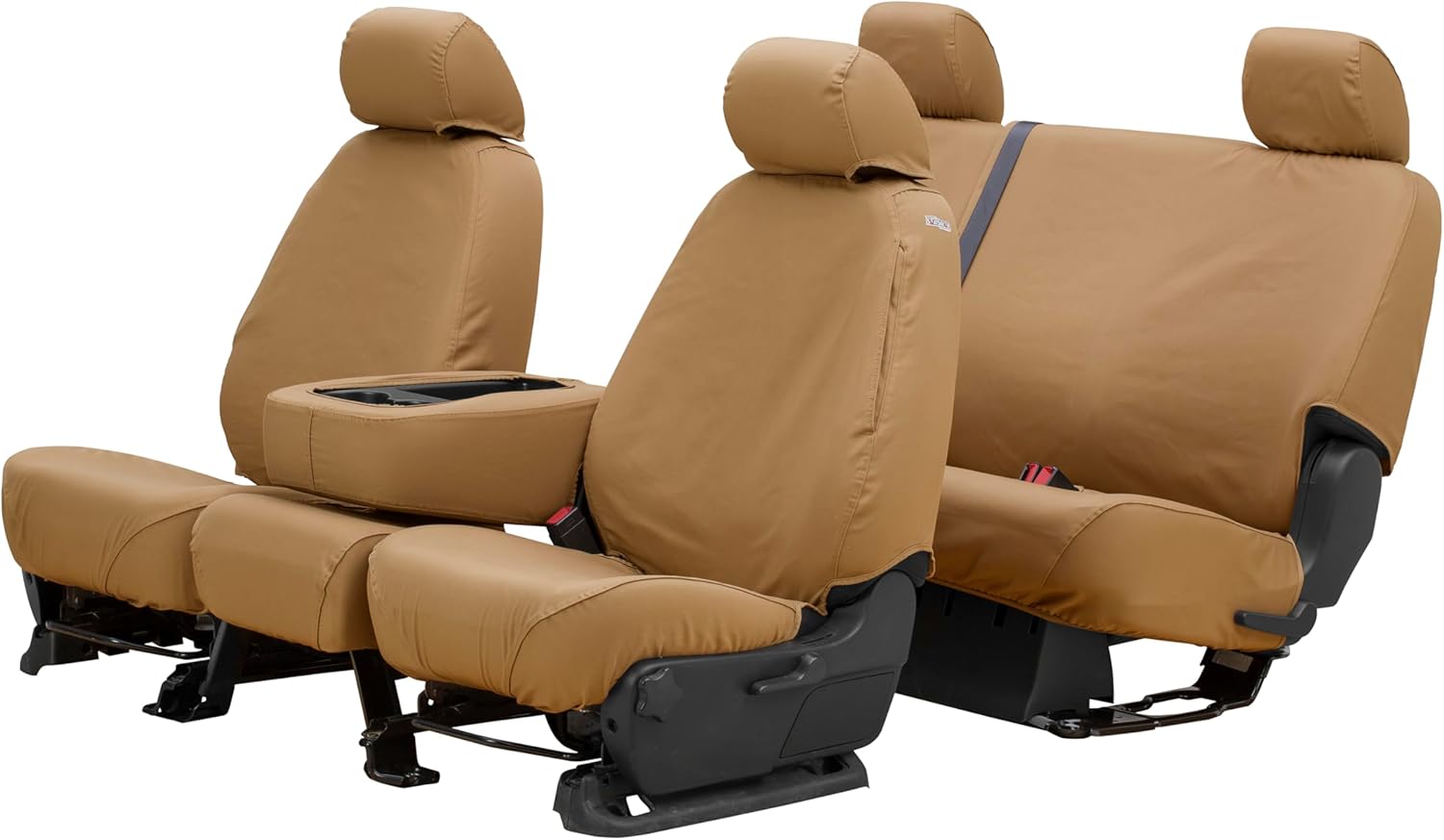 Covercraft SeatSaver Front Row Custom Fit Seat Cover for Select Ford F-250 Super Duty/Ford F-350 Super Duty Models - Polycotton (Tan)