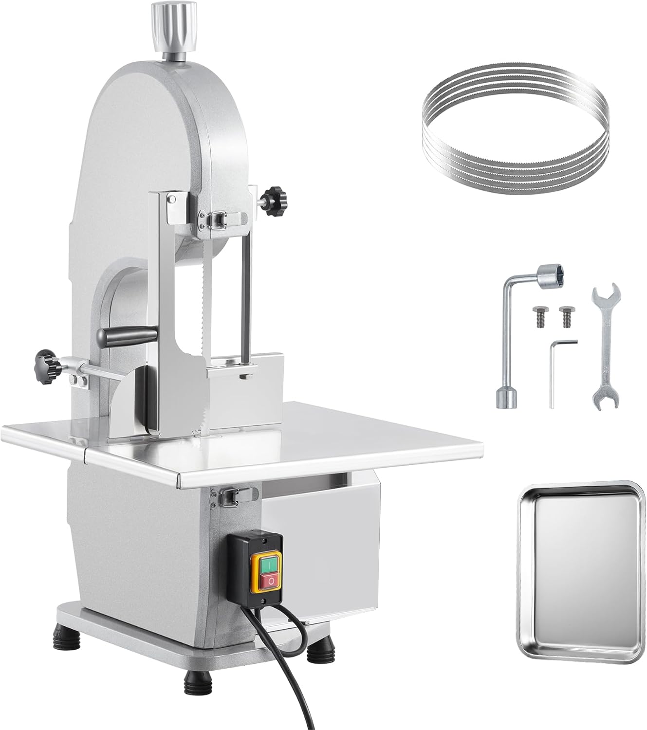 Commercial Electric Meat Band Saw 1100W - Professional-Grade Bone/Frozen Meat Cutter for Restaurants, Meat Shops, Processing Plants