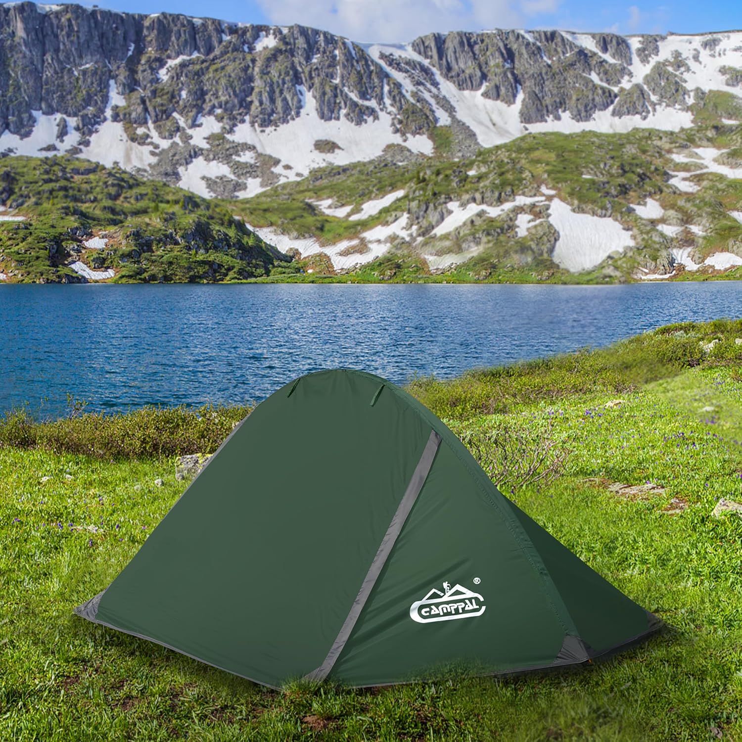 camppal 1 Person Tent for Camping Hiking Mountain Hunting Backpacking Tents 4 Season Resistance to Windproof Rainproof and Waterproof