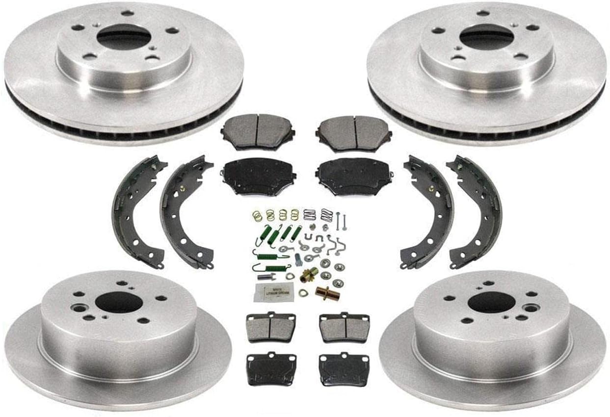 Front & Rear Disc Brake Rotors & New Brakes Pads 8pc Replacement Part for Toyota Rav 4 LE 04-05