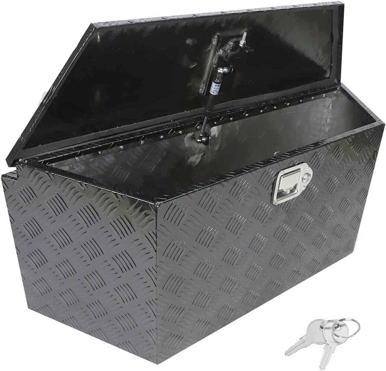 Trailer Tongue Box, Aluminum Tongue Box Tool Chest, Heavy Duty Trailer Box Storage with Lock and Keys, for Pickup Truck, RV, Trailer (39