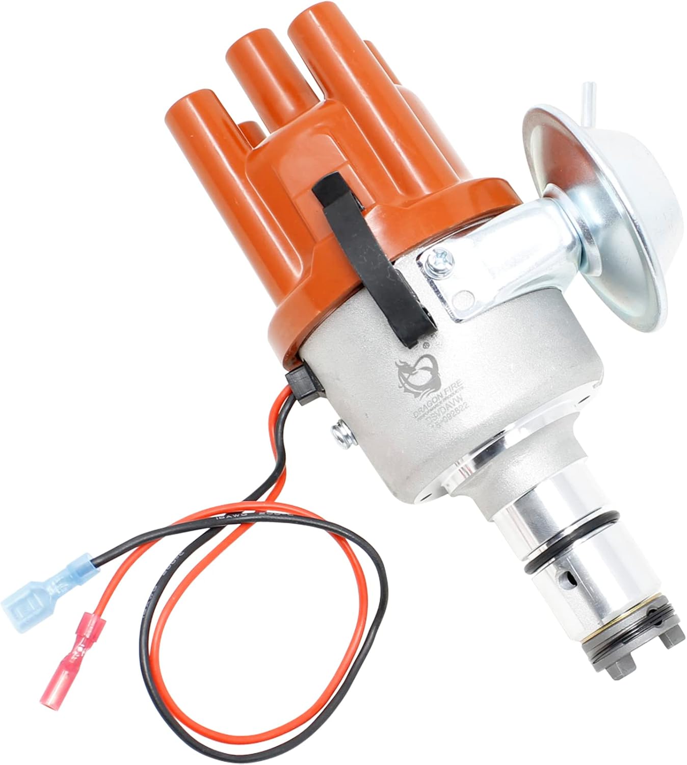 Dragon FIRE Performance Electronic Ignition Distributor Compatible with VW Type 1 2 3 Vacuum Advance Plug and Play Ignition Module Included Replaces 034 0231170034 D186504 OEM Fit DSVDAVW