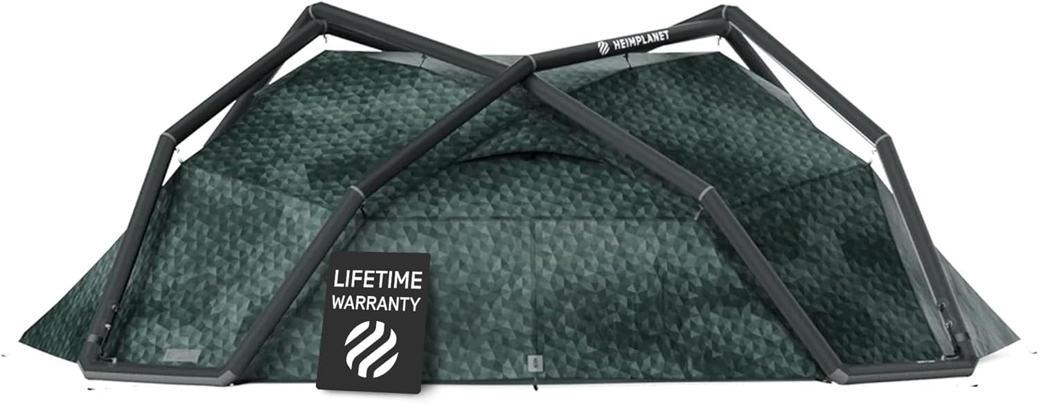 HEIMPLANET Original | Backdoor V2, 4 Person Inflatable Camping Tent | No Poles Required | Outer Tent and Floor - 5000mm | Supports 1% for The Planet
