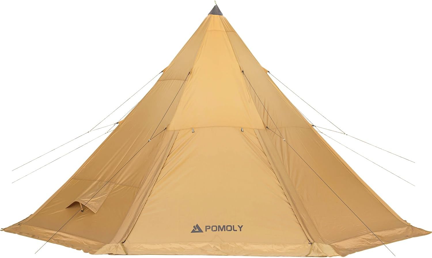 POMOLY Tipi Tent Camping Hot Tent, Bromance 70 Pyramid Stove Tent for 2-4 Person Hiking Hunting with 3 Stove Jacks (Without Inner Tent)