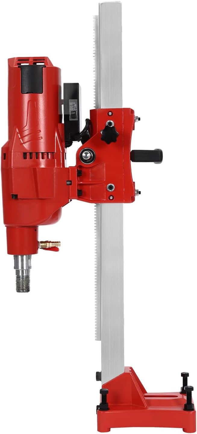 10 inch Concrete Core Drill Machine 4250W Vertical Diamond Core Drilling Rig for Reinforced Concrete, 500RPM with Safety Clutch, Wet Drilling Only, 110V