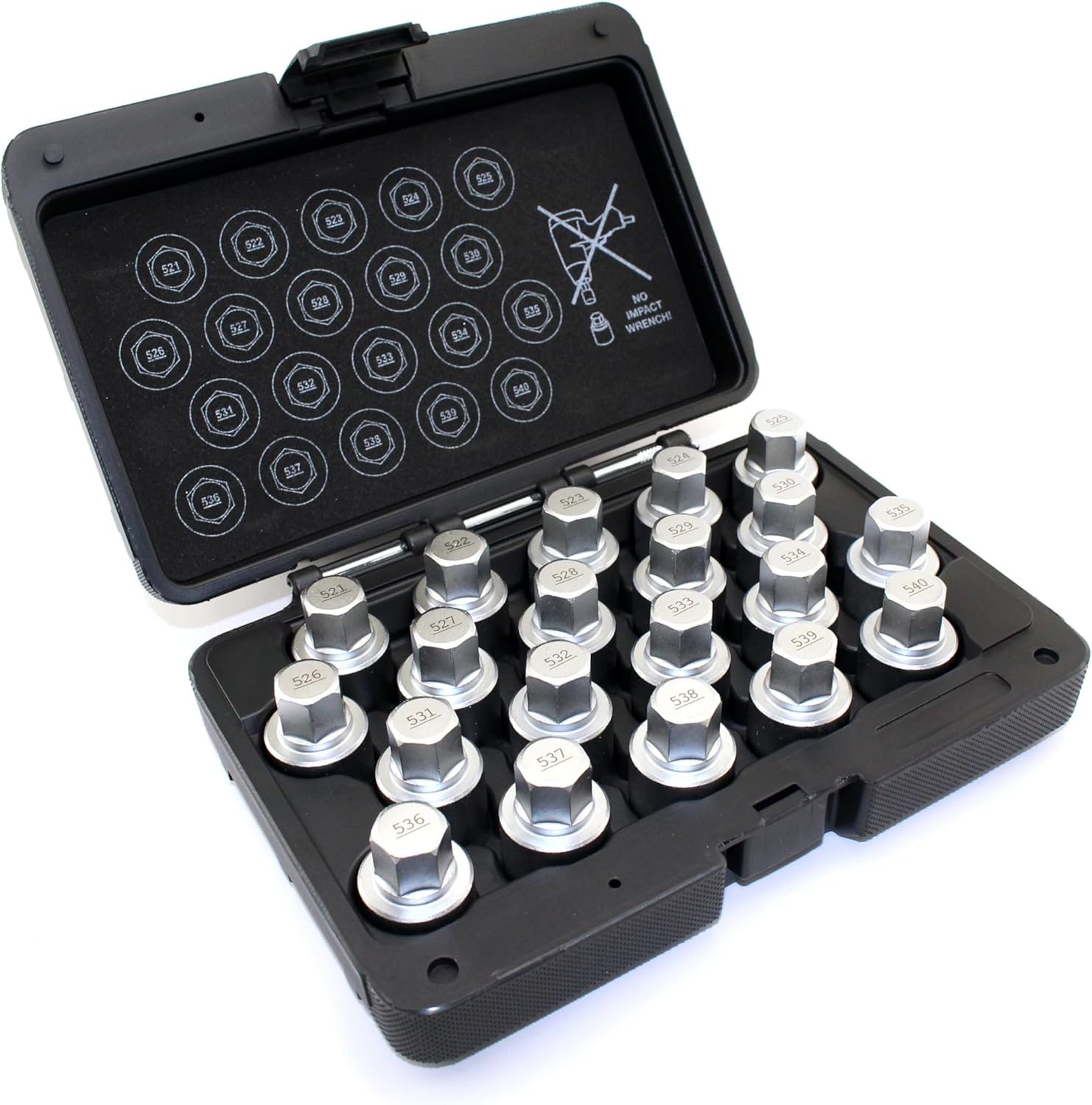 TEMO 20 pc Wheel Lock Lugnut Anti-Theft Screw Lug Nut Removal Key Socket Set for Vw Audi Vag Volkswagen