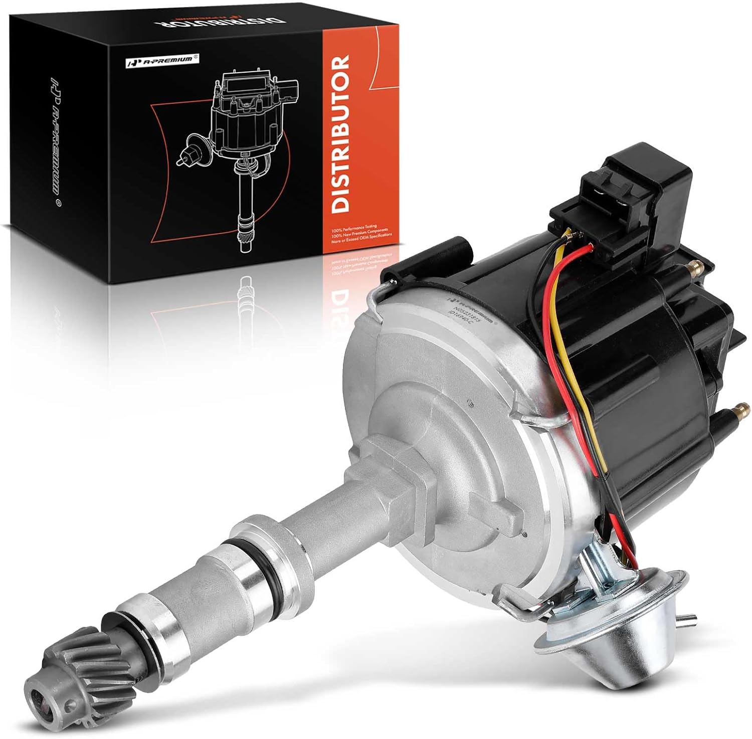 A-Premium Ignition Distributor with Cap and Rotor Compatible with Chevrolet Malibu, Impala, Camaro, Caprice, El Camino, Monte Carlo, Monza & GMC Caballero & Buick Regal, Century, Electra & Cadillac