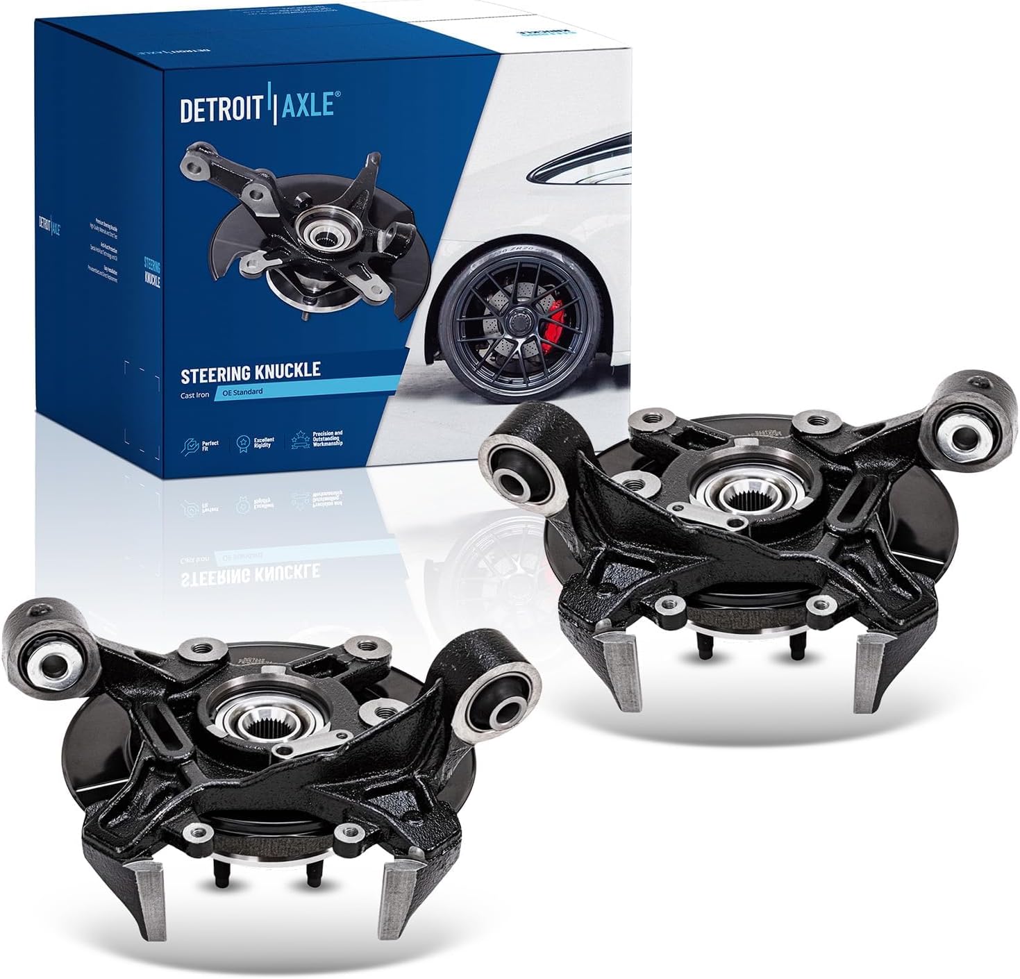 Detroit Axle - Rear Steering Knuckles for 2006-2010 Ford Explorer Mercury Mountaineer 2007 2008 2009 Steering Knuckles & Wheel Bearing Hubs Replacement