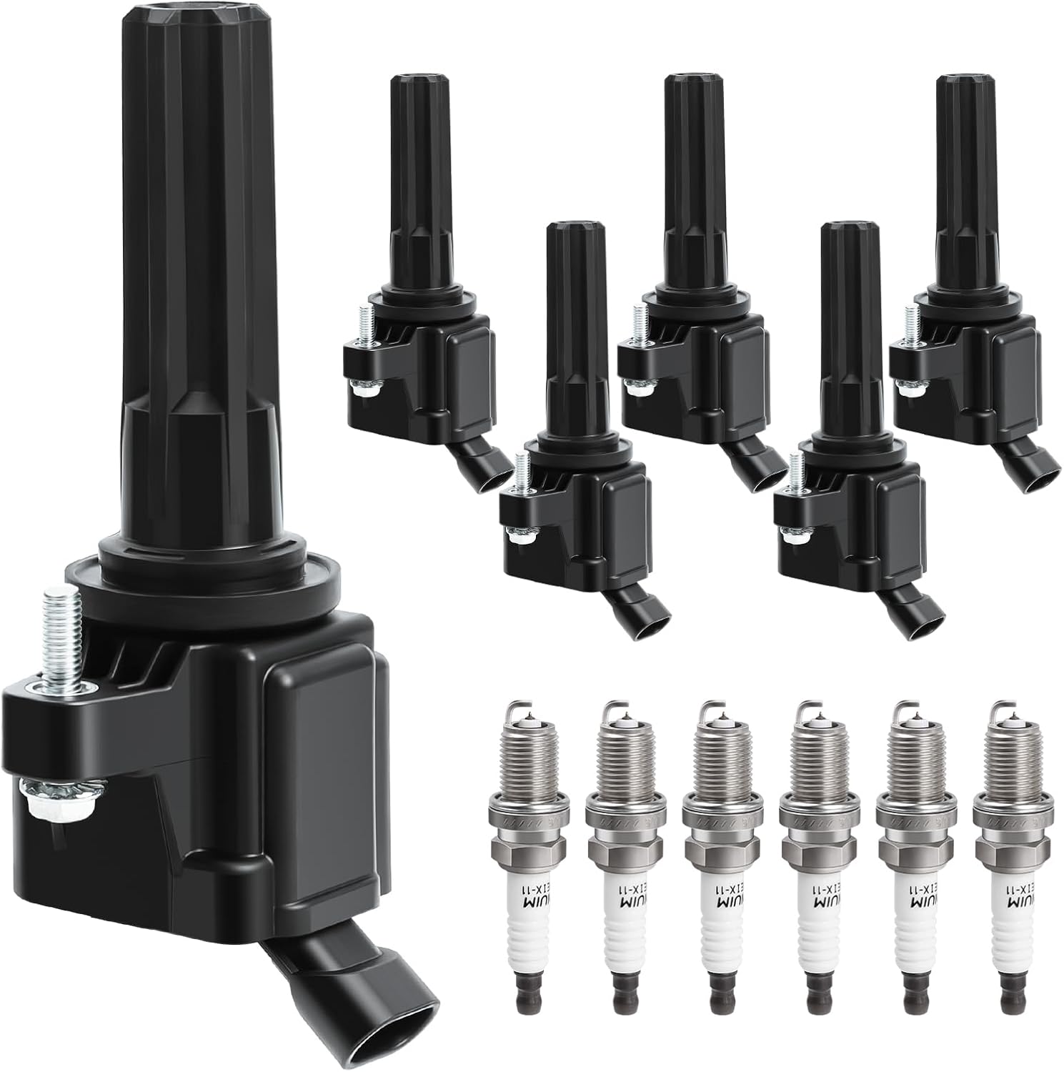 Ignition Coil Pack Spark Plugs Kit fit for 2.9L 3.7L 4.2L Chevy Colorado Trailblazer, GMC Canyon Envoy, Buick Rainier, Isuzu Ascender, Saab 9-7X, Hum-mer H3 2006 2007 2008 2009 2010 2011 2012, UF497