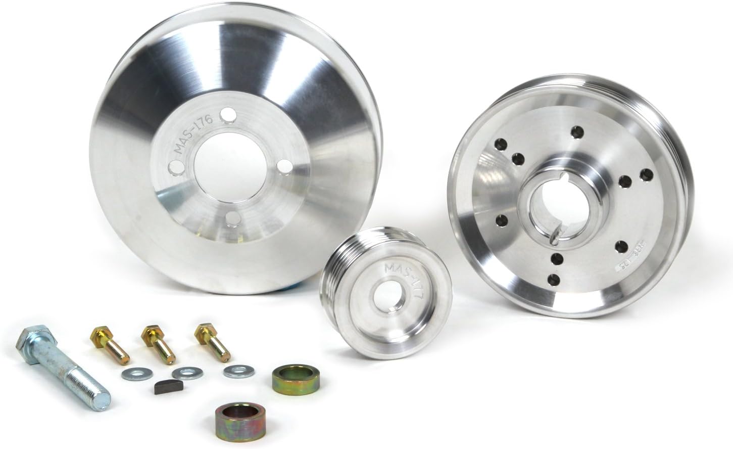 BBK Performance 1555 Underdrive Pulley Kit for Ford Mustang 4.6/ GT/Cobra - 3 Piece Lightweight CNC Machined Aluminum Kit