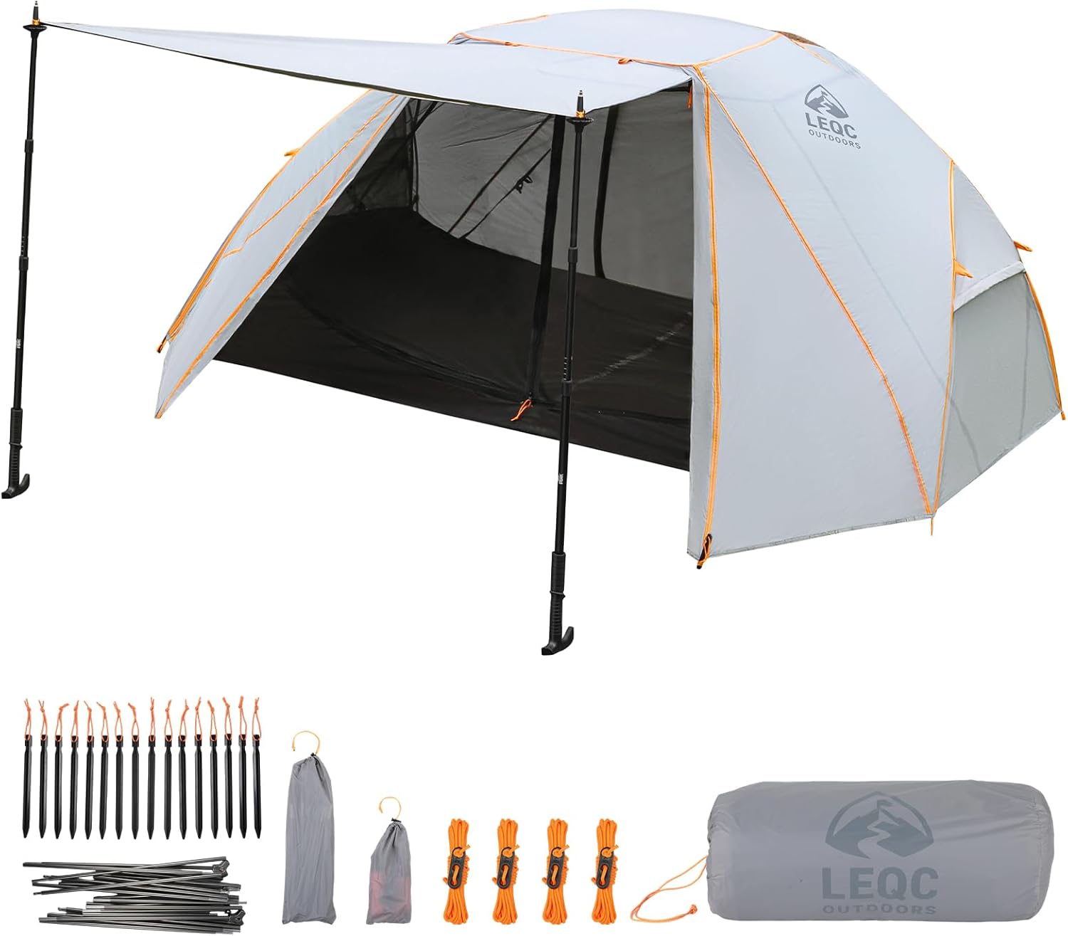 2 Person Camping Tent – 5000mm Waterproof Easy Setup, Spacious Freestanding Double Door Shelter with Aluminum Poles for Camping & Festivals (Weight: 6.4 lbs)