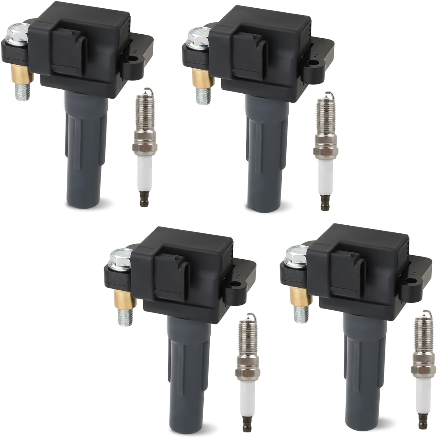 JDMON UF665 4PCS Ignition Coils Pack and Spark Plug Compatible with Subaru Forester 2011-2013 Impreza 2011-2014 Legacy 2010-2012 WRX 2013-2014 WRX STI 2013-2018 2.5L H4 Replacement for NGK93893