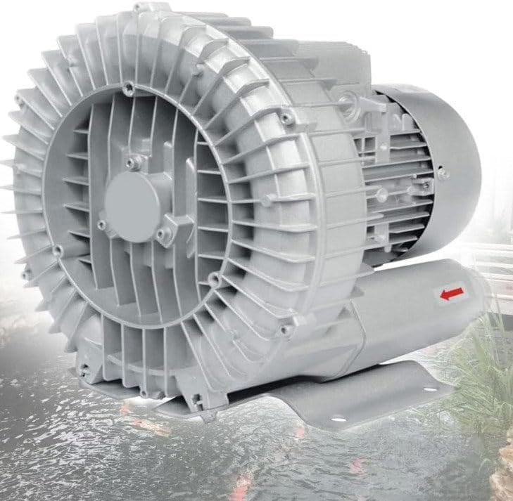 120W-1100W Regenerative Side Channel Blower - Single-Phase Vortex Gas Pump for Air Blowing, Suction, Wastewater Aeration, Ideal for Fish Ponds & Ring Applications (180W/0.24HP)