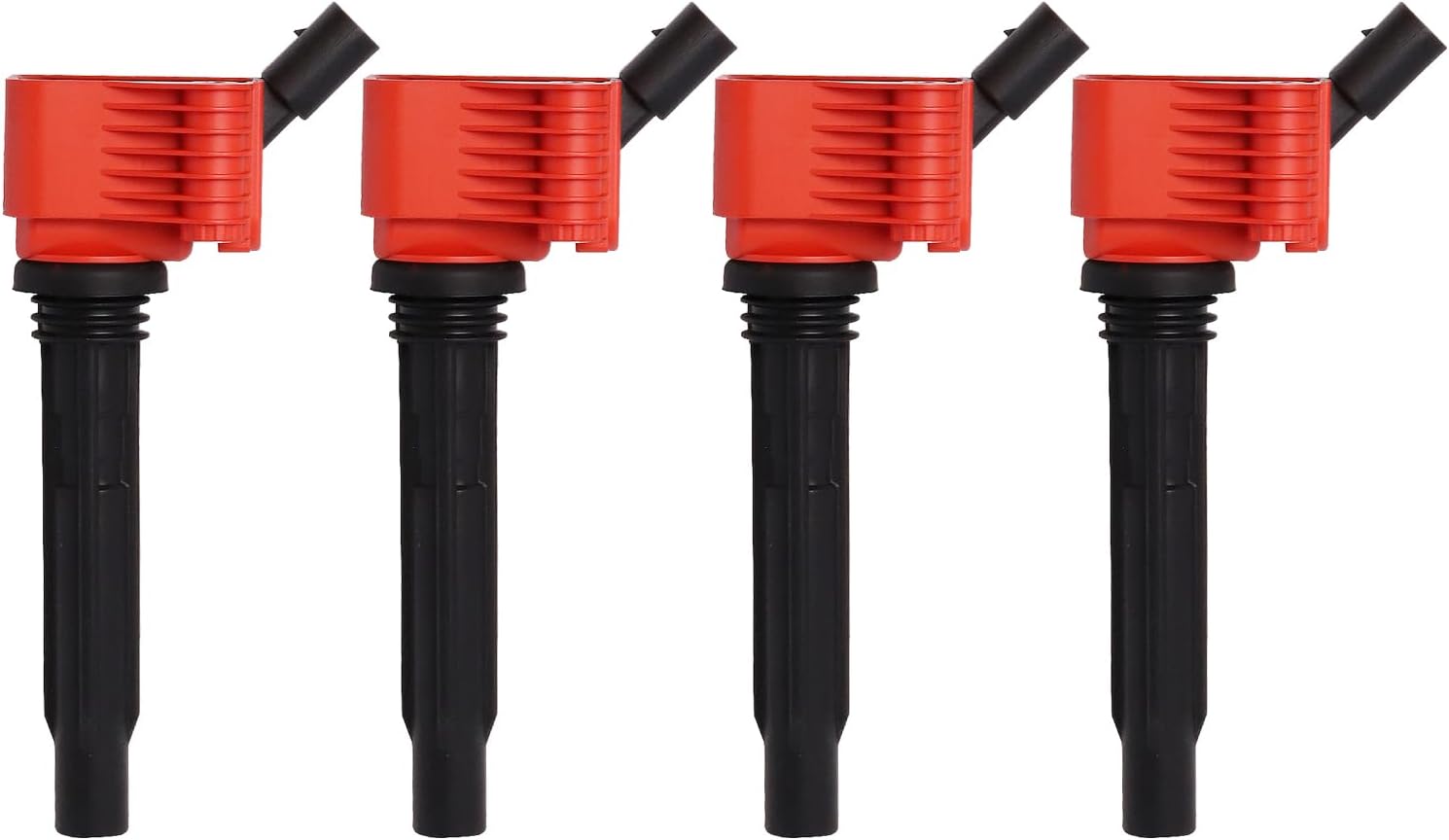 ENA Set of 4 Red Ignition Coil Compatible with Audi Volkswagen A6 A8 Quattro Q7 Q8 S4 S5 Sportback SQ5 S8 SQ7 RS5 Beetle Sportback GTI Jetta Passat Golf 1.4L 1.8L 2.0L 2.9L 3.0L