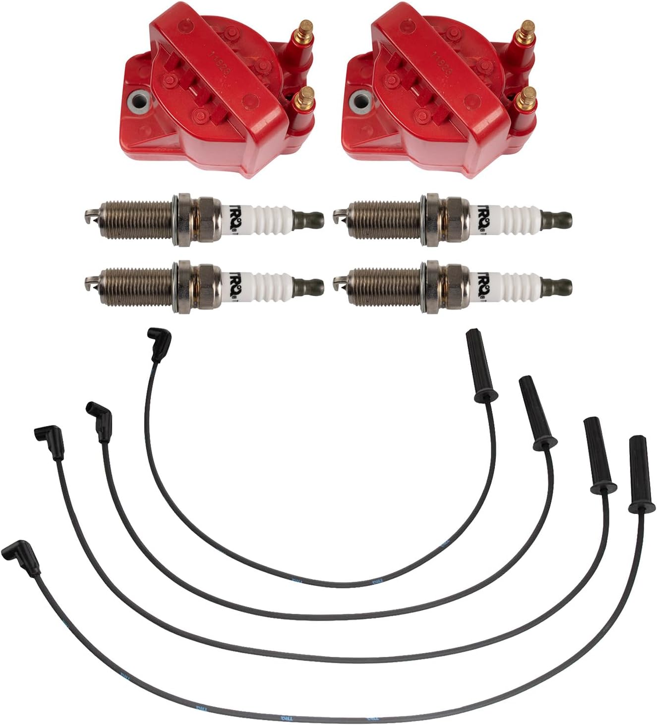 TRQ Ignition Coil and Spark Plug Kit 7 Piece Iridium Spark Plugs Compatible with 1996-1997 Chevrolet S10 1996-1997 GMC Sonoma 1996-1997 Isuzu Hombre