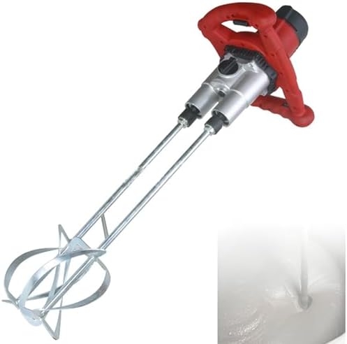Handheld Electric Cement Mixer, Cement, Mortar, Coating 1600W Twin Lever Mixing Tool for Construction and DIY Projects