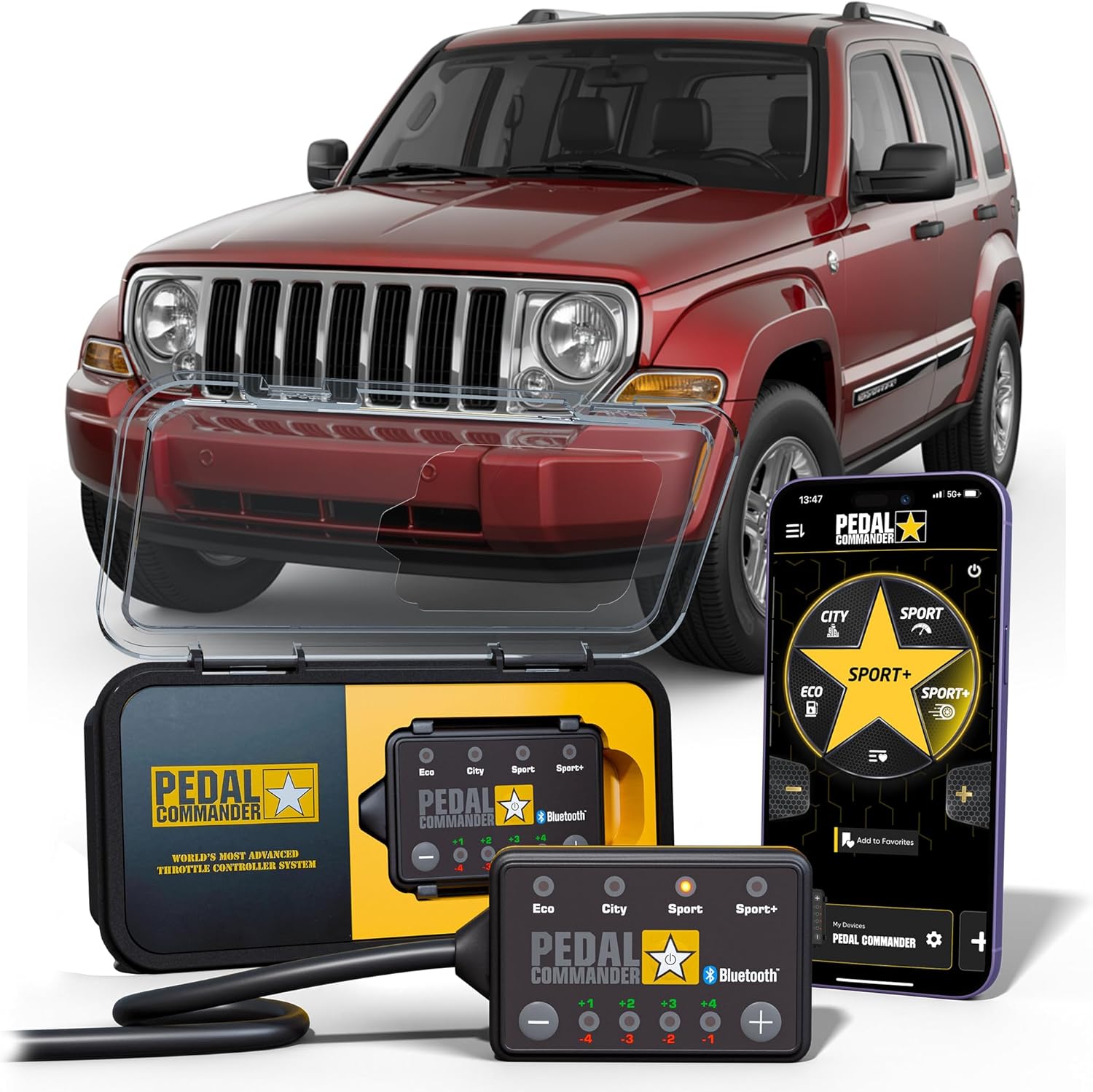 PEDAL COMMANDER for Jeep Liberty 2008-2012 Throttle Response Controller Fits: 2nd Gen, Base Model, Jet, Limited, Renegade, Sport, 3.7L, Jeep Liberty Accessories