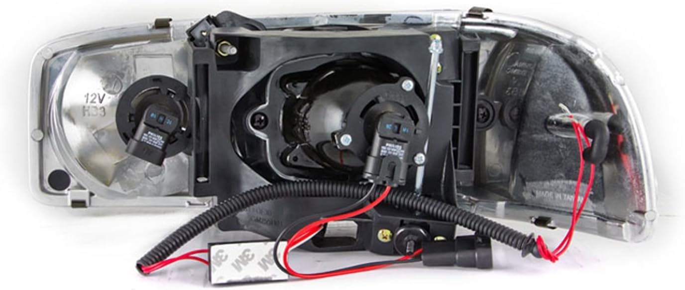 AnzoUSA 111192 Black Projector Halo Headlight - (Sold in Pairs)