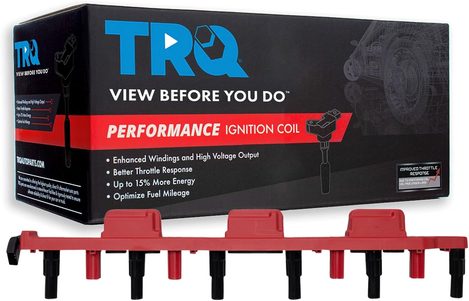 TRQ Ignition Coil Performance Compatible with 2000-2001 Jeep Cherokee 2000-2004 Grand Cherokee 2000-2006 Wrangler