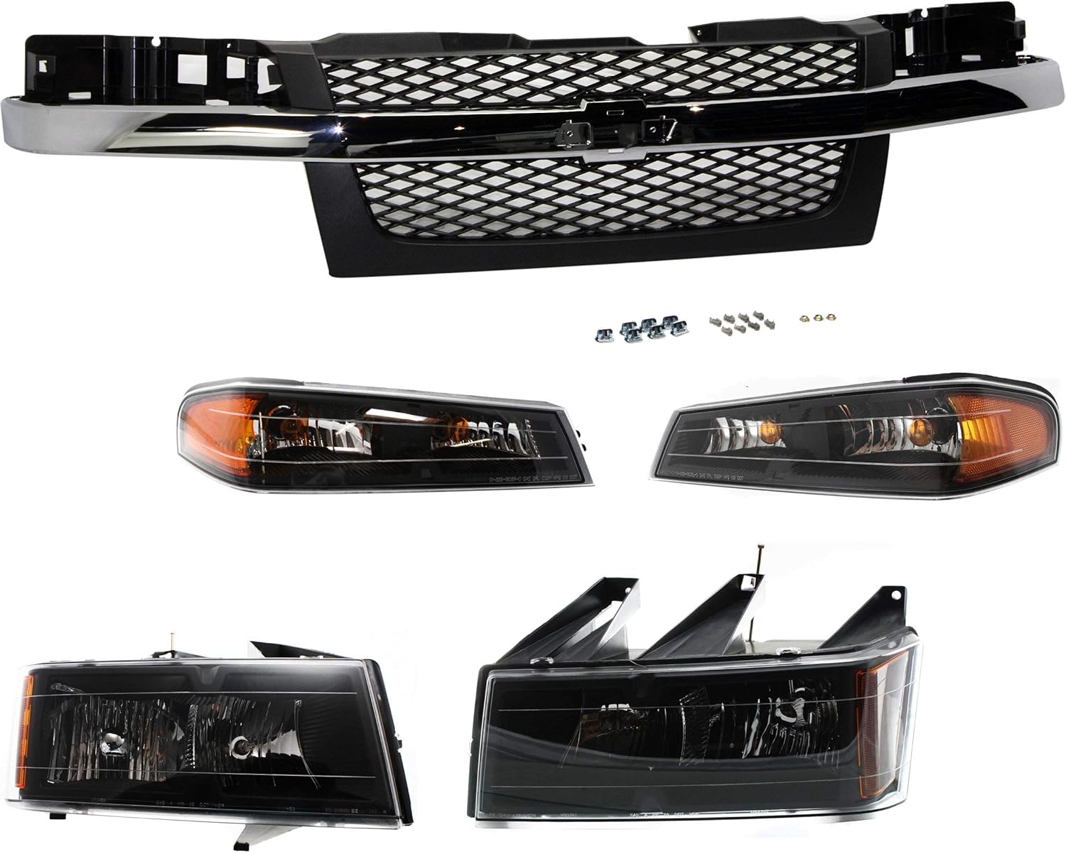 Garage-Pro Front Grille Assembly Kit For Chevrolet Colorado 2004-2012, Models Without Performance Xtreme Package, Textured Gray